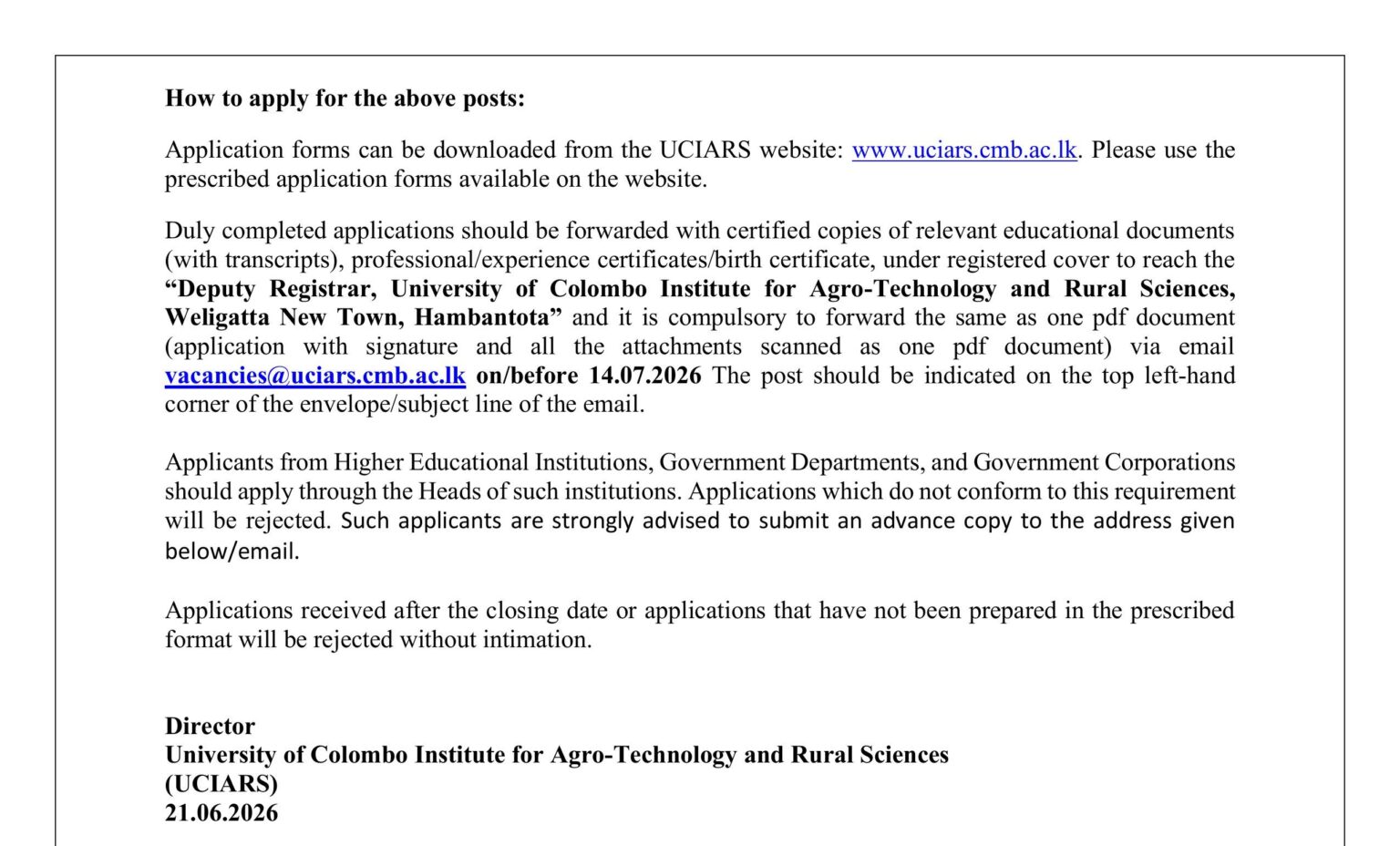 Assistant Librarian, Lecturer, Senior Lecturer - Institute for Agro Technology & Rural Sciences - University of Colombo