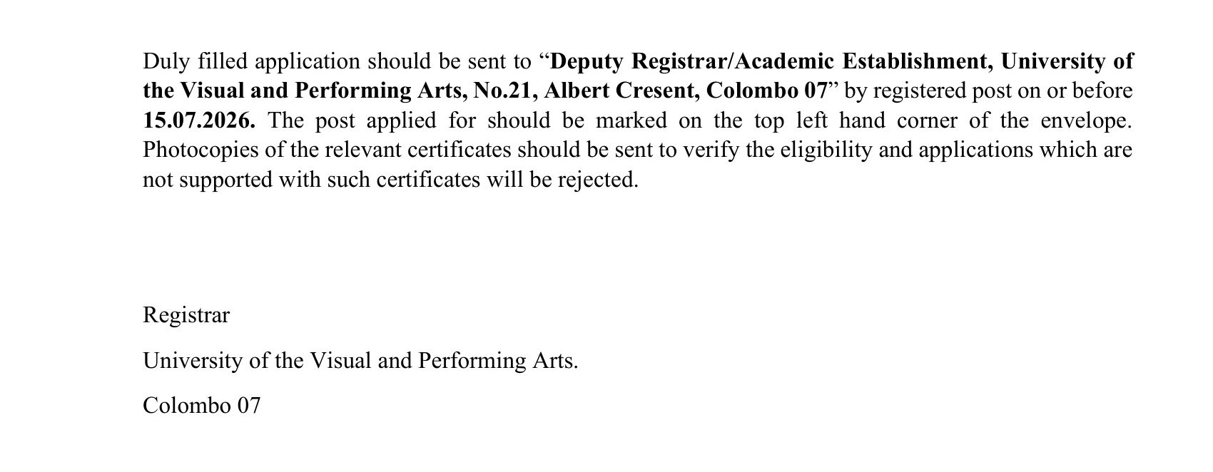 Curator (Art Gallery) - University of the Visual & Performing Arts