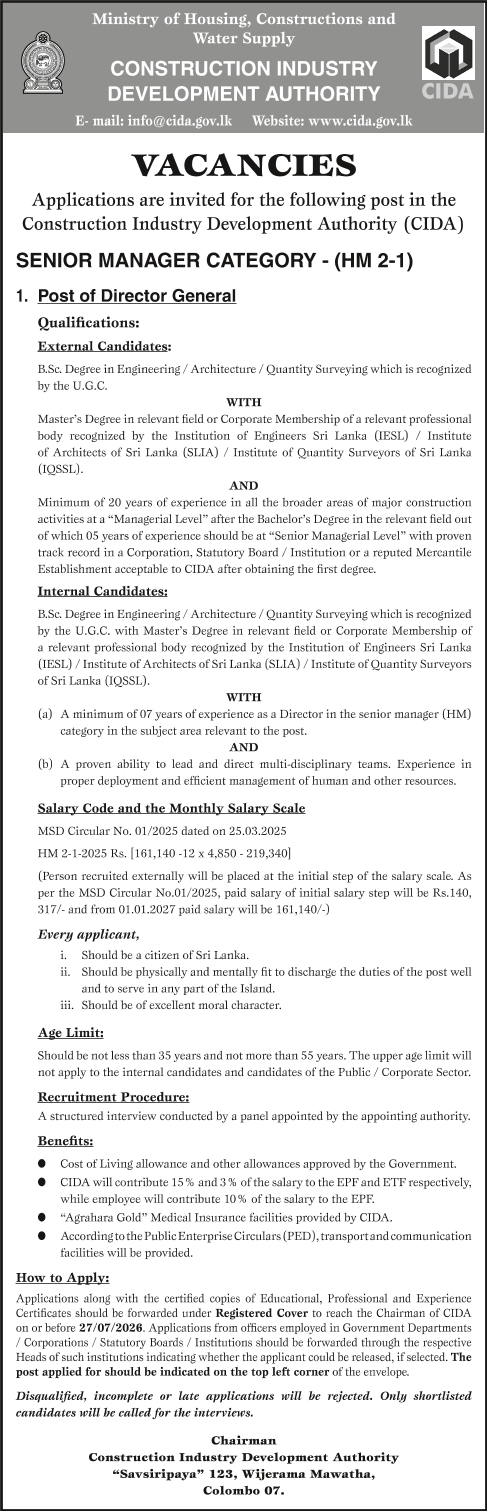 Director General - Construction Industry Development Authority