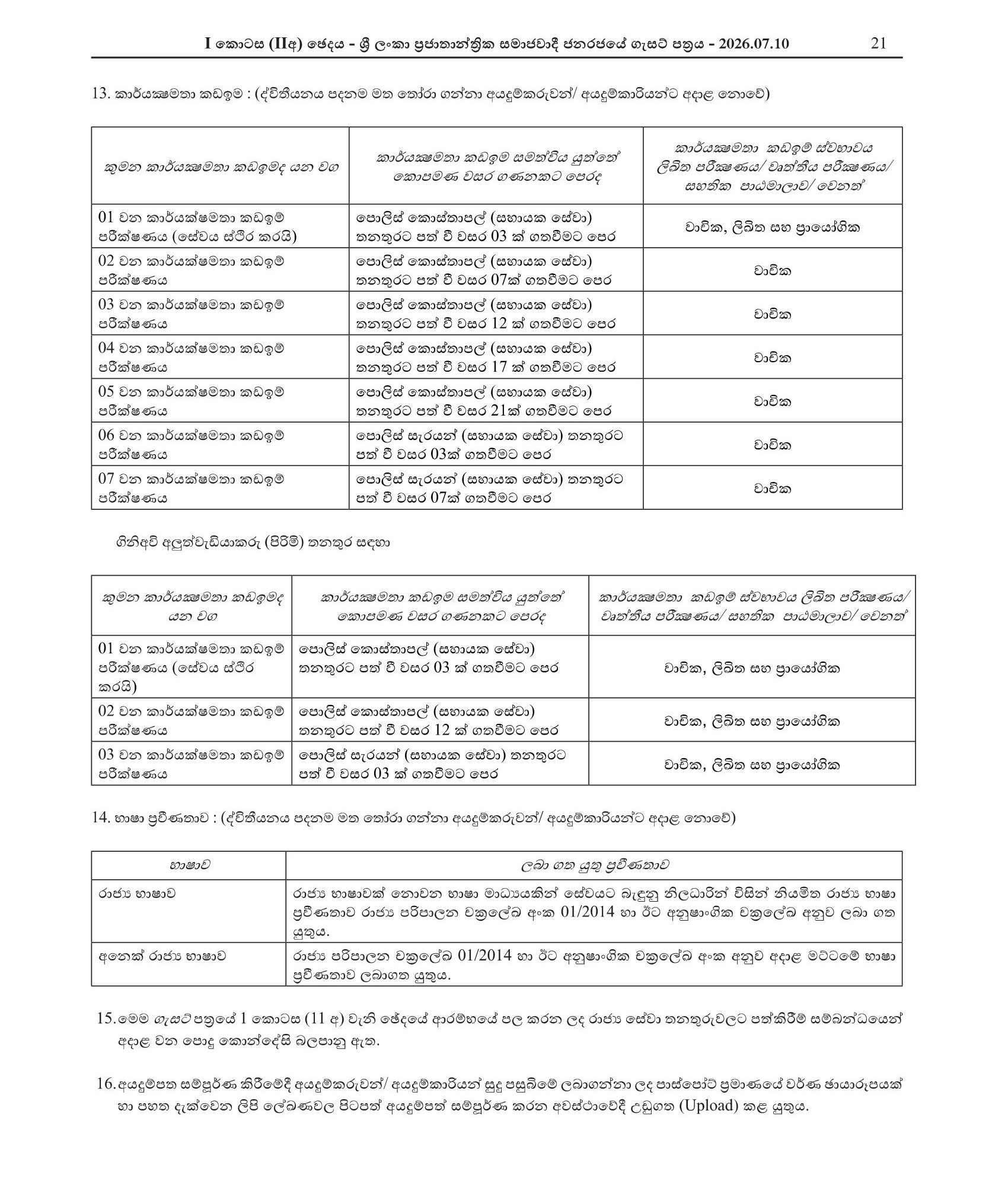 Probationary Police Constable (Male/Female) - Sri Lanka Police