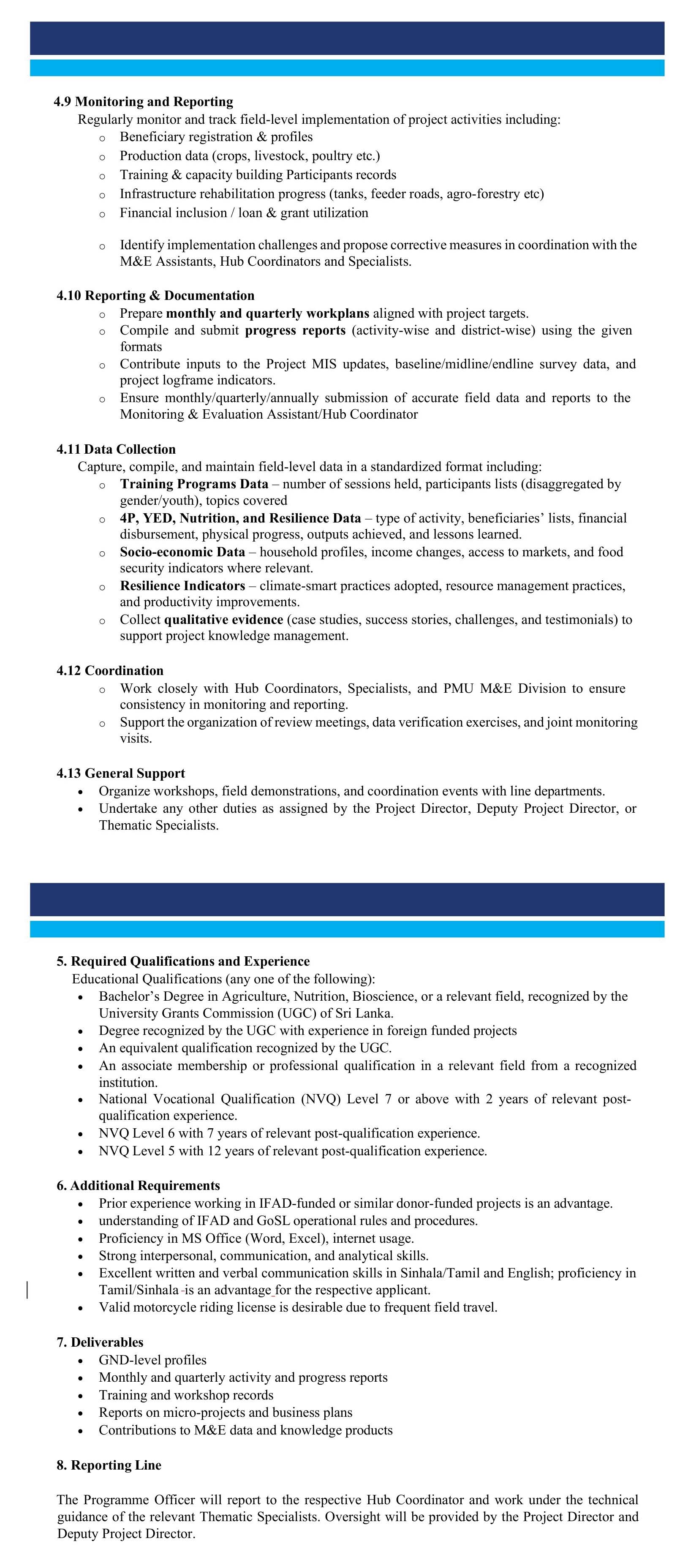 Programme Officer - Smallholder Agribusiness & Resilience Project - Ministry of Agriculture, Livestock, Land & Irrigation