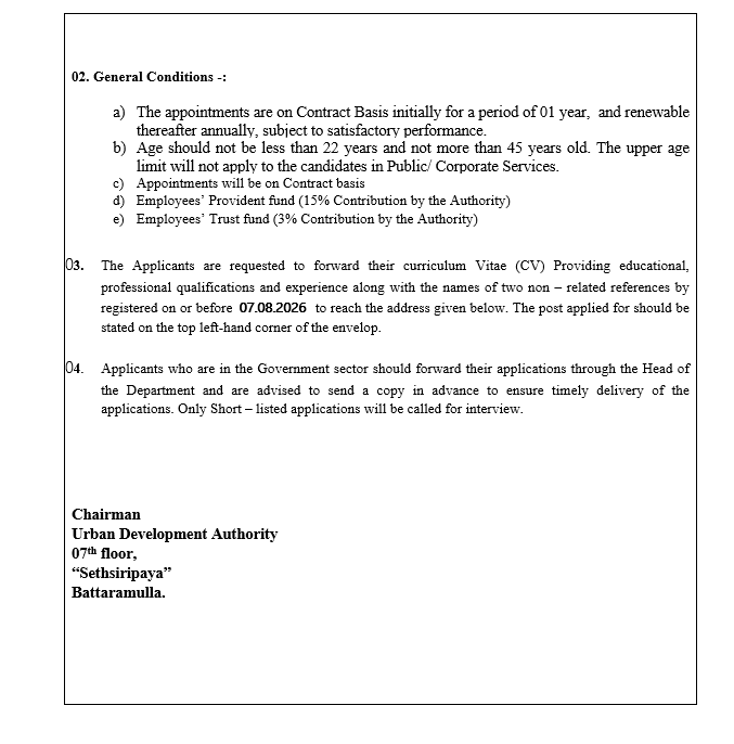 Manager - Urban Development Authority 
