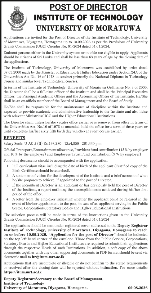 Director - Institute of Technology - University of Moratuwa