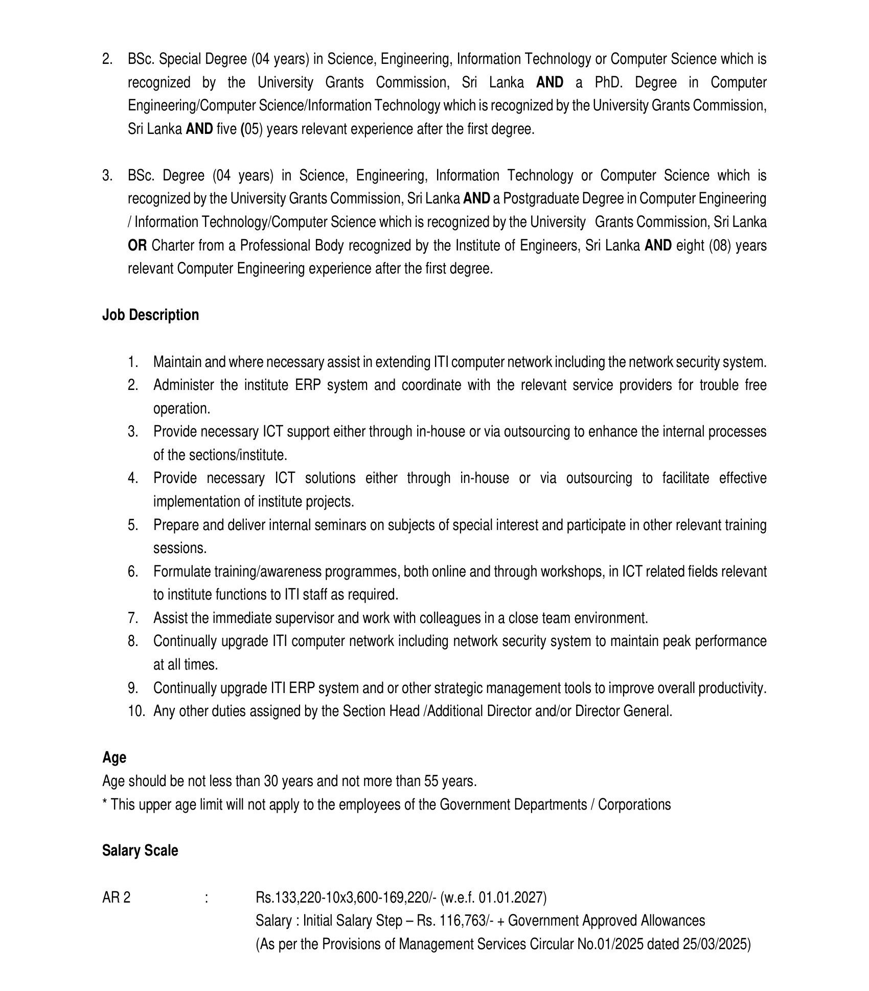 Senior Quality Assurance Officer, Senior Computer System Engineer - Industrial Technology Institute