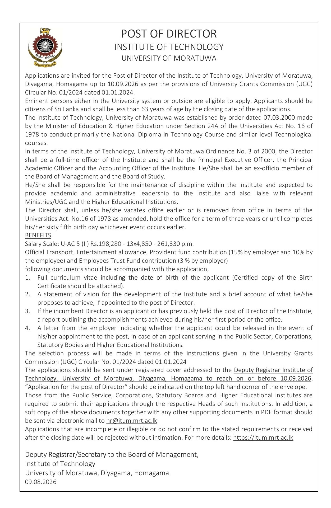 Director - University of Moratuwa
