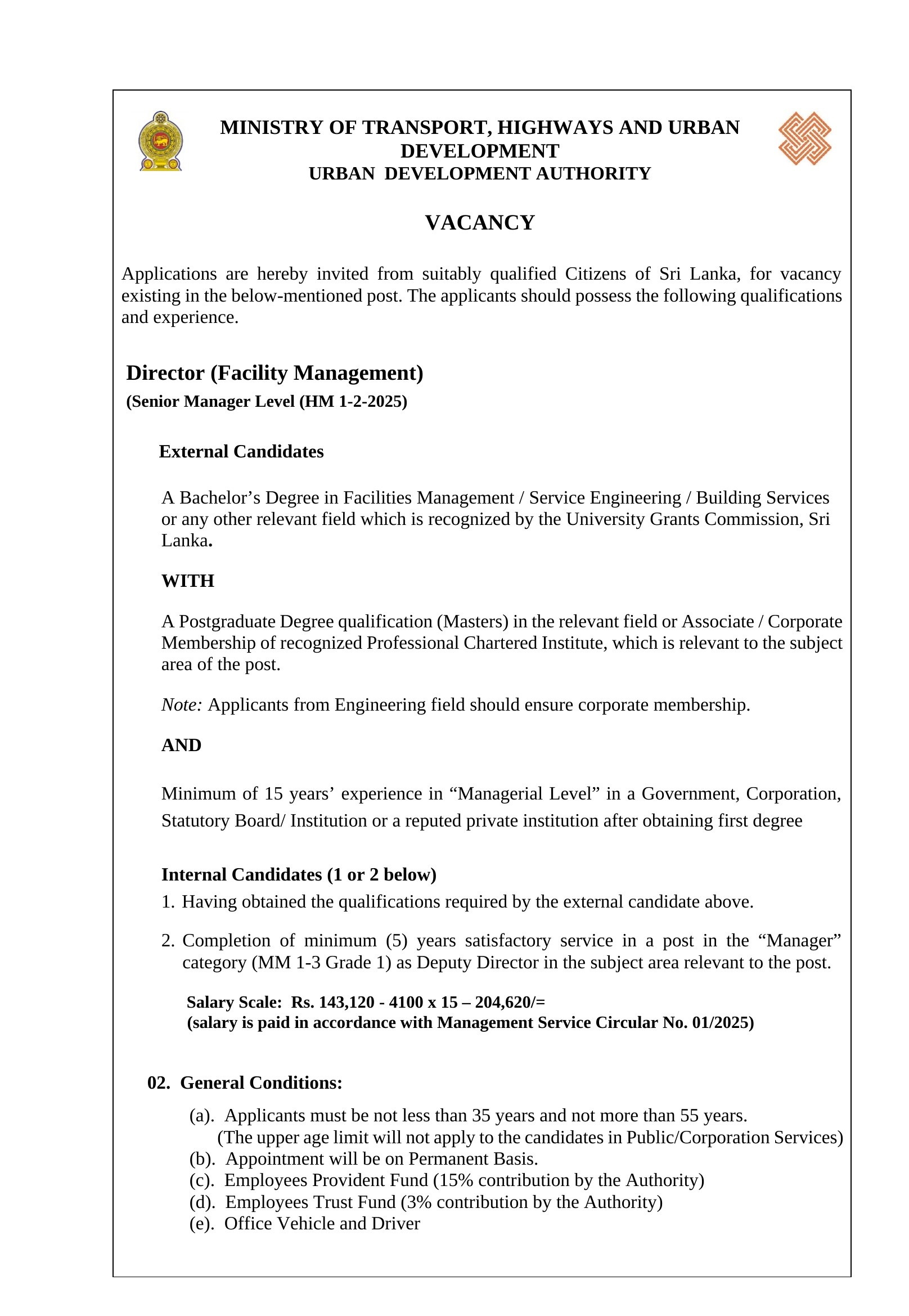 Director - Urban Development Authority