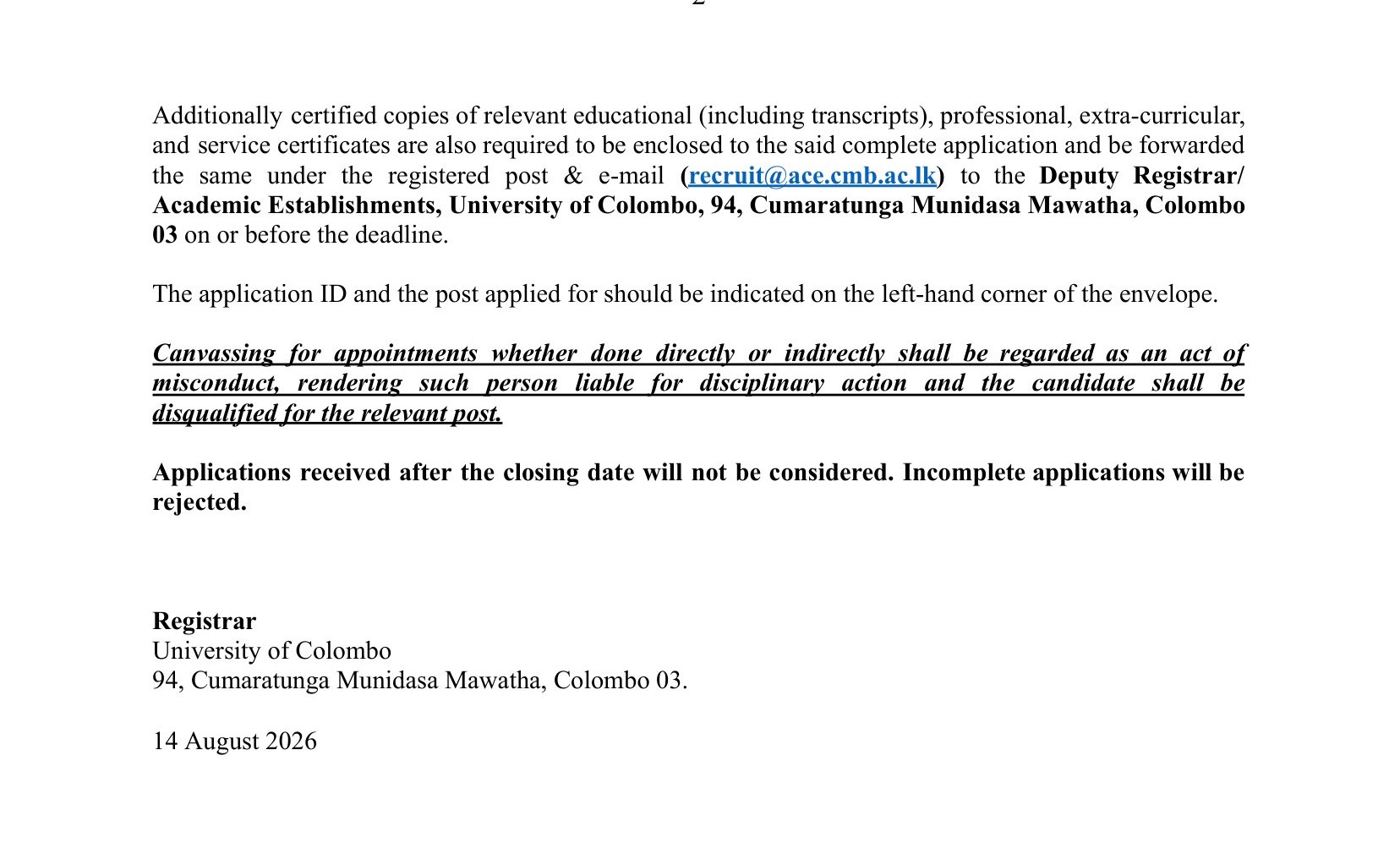 Electrical Engineer - University of Colombo