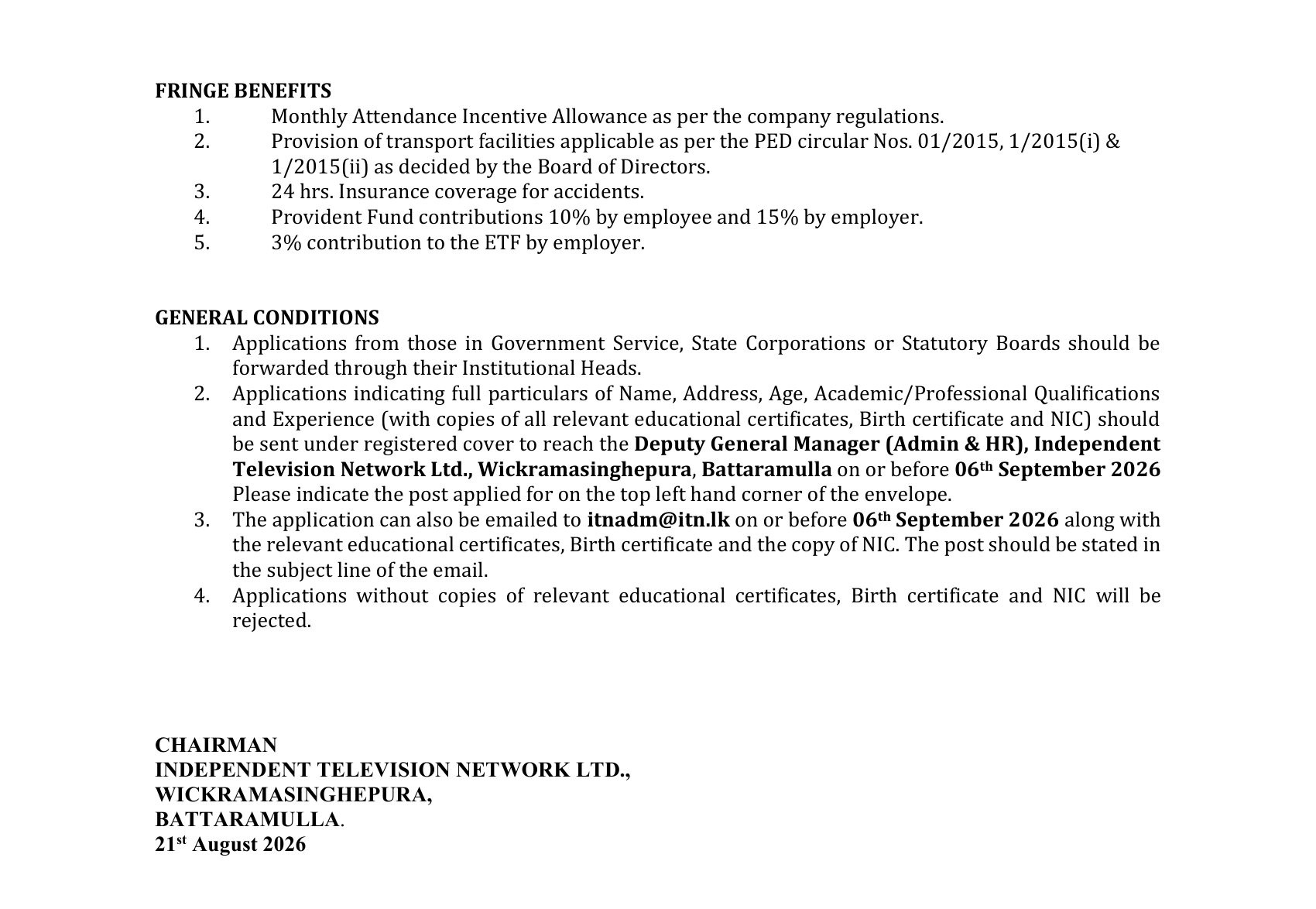 Manager (Digital) - Independent Television Network Ltd