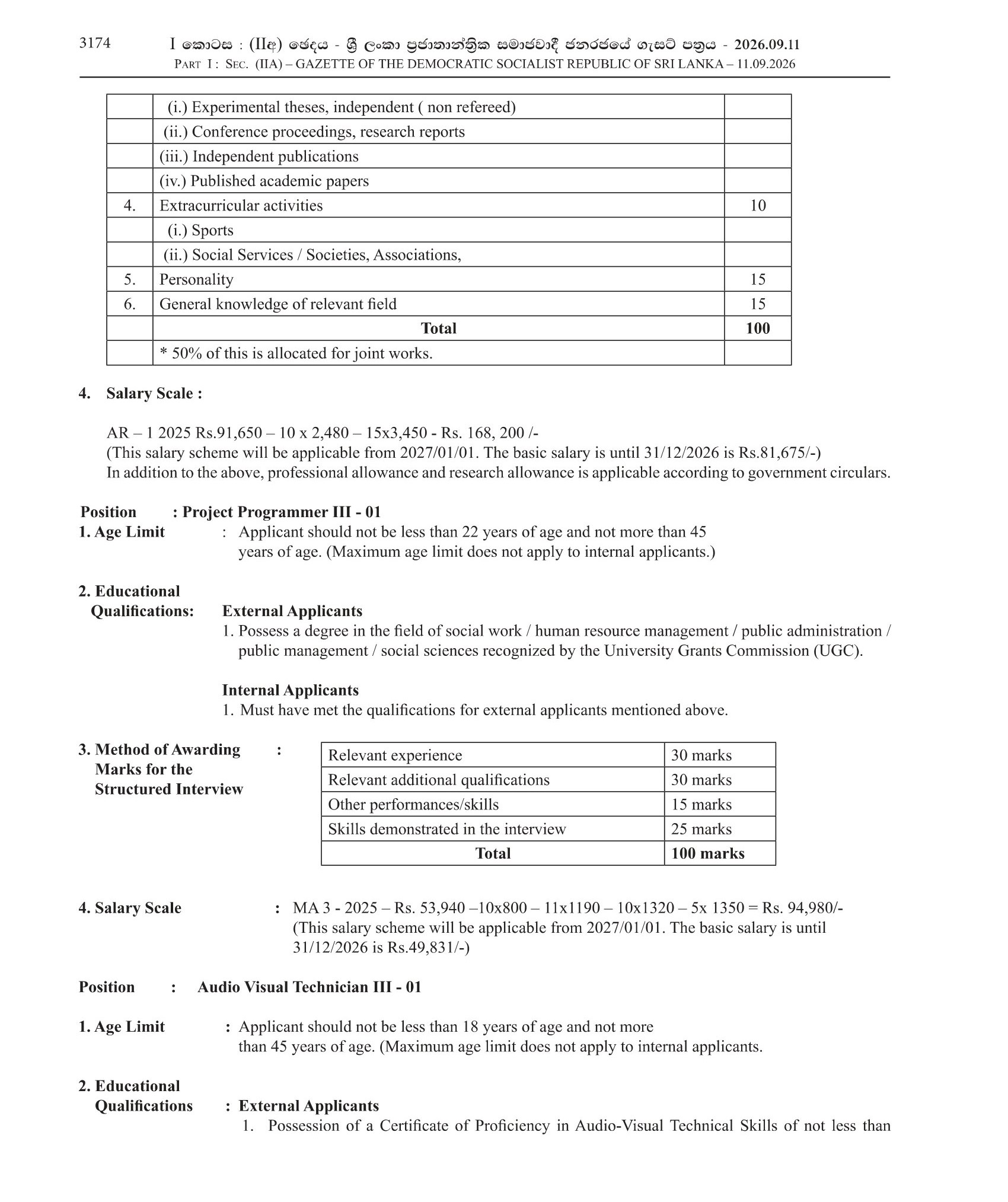  Additional Director General, Senior Lecturer, Lecturer, Project Programmer, Audio Visual Technician - National Institute of Social Development