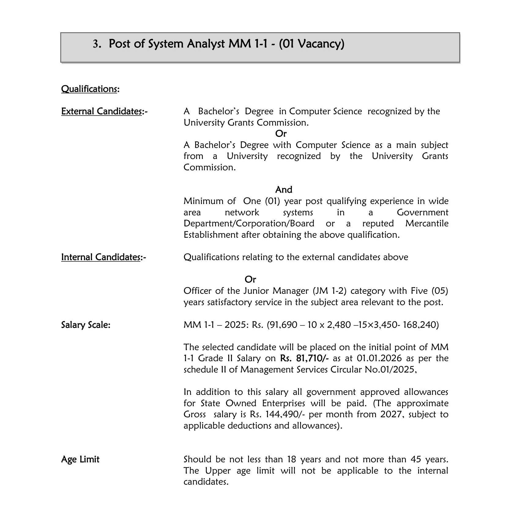 Deputy General Manager (Commercial), Assistant General Manager (Finance), System Analyst, Deputy Manager (Admin & Procurement) - Ceylon Shipping Corporation Ltd