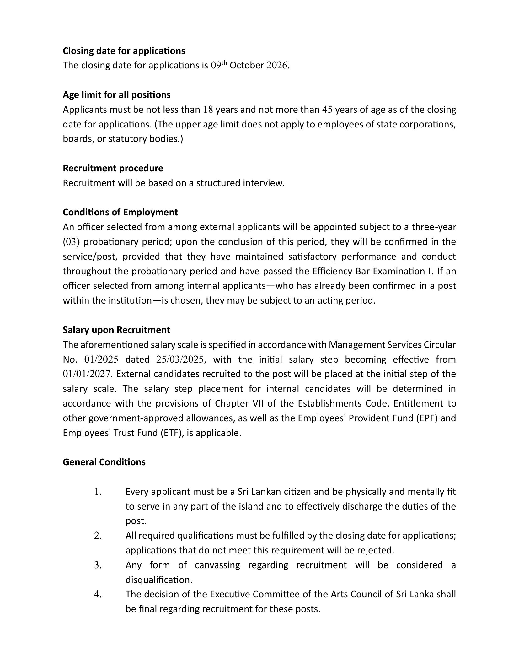 Management Assistant, Information and Communication Technology Assistant - Arts Council of Sri Lanka