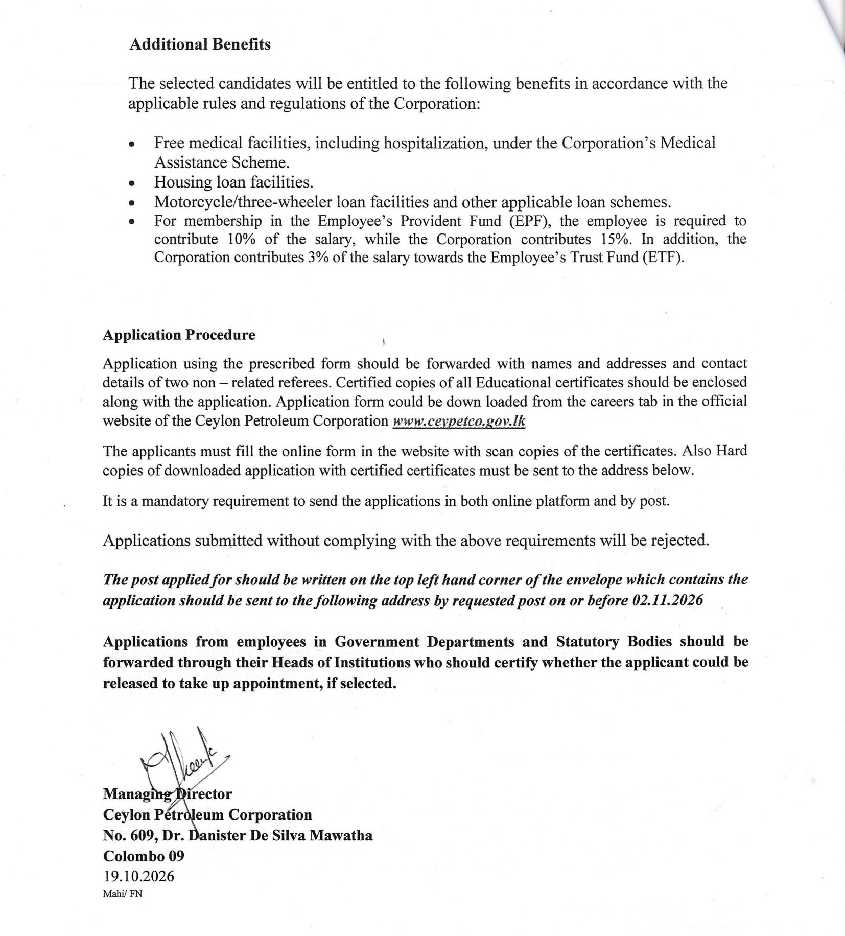 Translator (Sinhala /English) (Tamil/English) - Ceylon Petroleum Corporation
