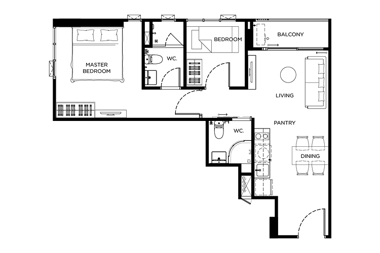 2 Bedroom ในโครงการ แอททิจูด แบริ่ง, ภาพที่ 4