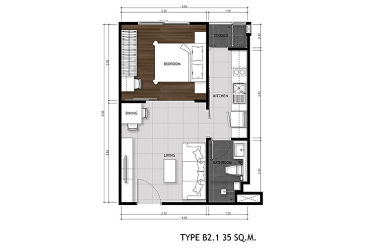 1 Bedroom ในโครงการ เดอะ เมโทรโพลิส สำโรง อินเตอร์เชนจ์, ภาพที่ 4