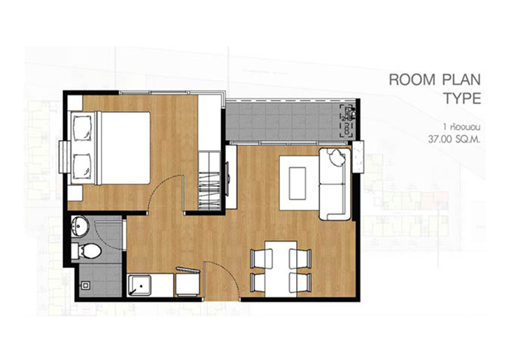 1 Bedroom ในโครงการ ริล คอนโด, ภาพที่ 4