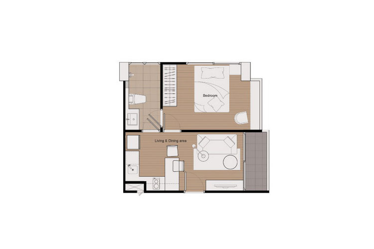 1 Bedroom ในโครงการ ดีซิโอ้ คอนโด, ภาพที่ 4