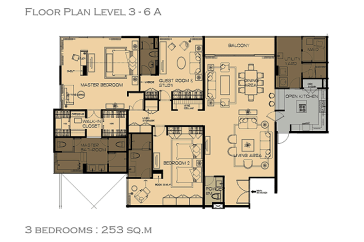 3 Bedrooms ในโครงการ เดอะ ซิกเนเจอร์ เรสซิเดนซ์, ภาพที่ 4