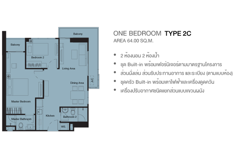 2 Bedroom ในโครงการ บลอคส์ 77, ภาพที่ 4