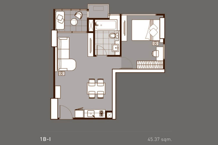 1 Bedroom ในโครงการ ไอดีโอ คิว พญาไท, ภาพที่ 4