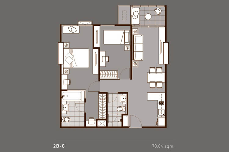 2 Bedroom ในโครงการ ไอดีโอ คิว พญาไท, ภาพที่ 4