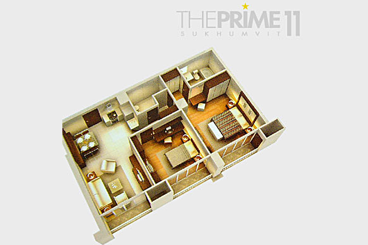 2 Bedroom ในโครงการ เดอะไพร์ม สุขุมวิท 11, ภาพที่ 4