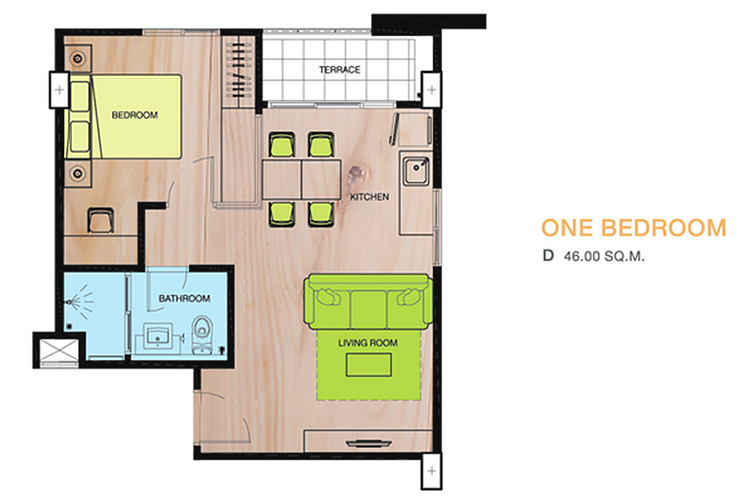 1 Bedroom ในโครงการ แอมฟายน์ บางนา, ภาพที่ 4