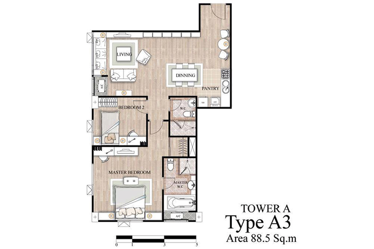 2 Bedroom ในโครงการ ดิ แอดเดรส สุขุมวิท 42, ภาพที่ 4