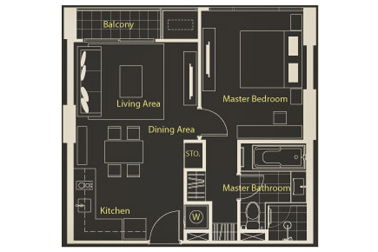 1 Bedroom ในโครงการ ควอทโทร บาย แสนสิริ, ภาพที่ 4
