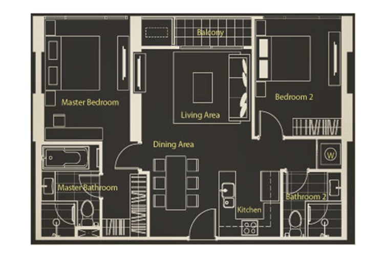 2 Bedroom ในโครงการ ควอทโทร บาย แสนสิริ, ภาพที่ 4