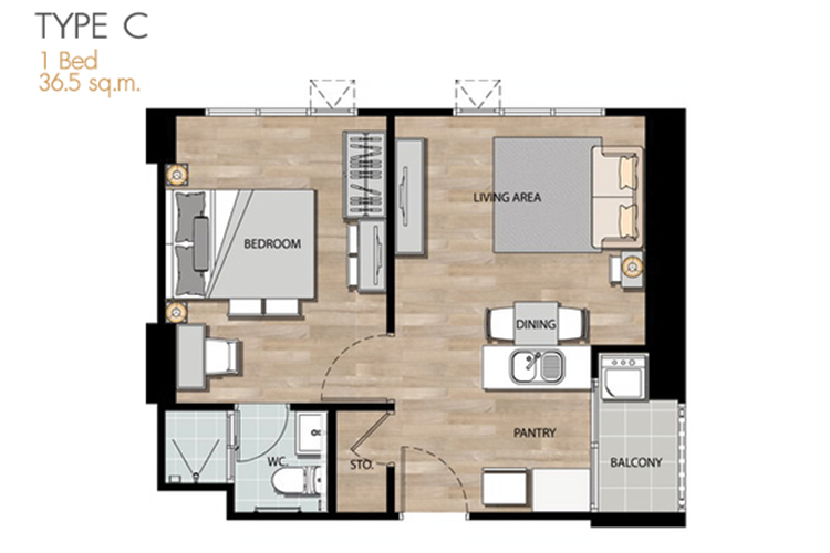 1 Bedroom ในโครงการ แอสปาย พระราม 4, ภาพที่ 4