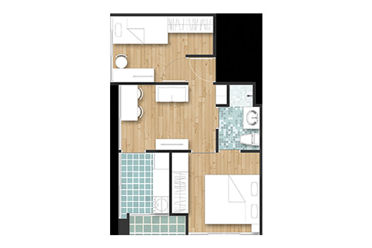 2 Bedroom ในโครงการ ฮัมเบิล ลิฟวิ่ง แอท อยู่เย็น รัชดา-สุทธิสาร, ภาพที่ 4