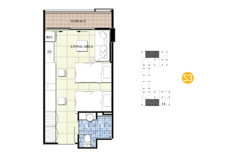Studio ในโครงการ ละติจูด คอนโด, ภาพที่ 4