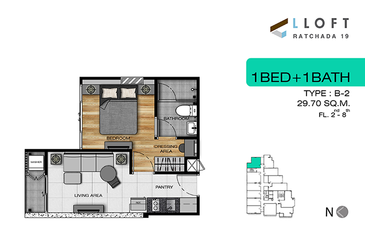 1 Bedroom ในโครงการ แอล ลอฟท์ รัชดา 19, ภาพที่ 4