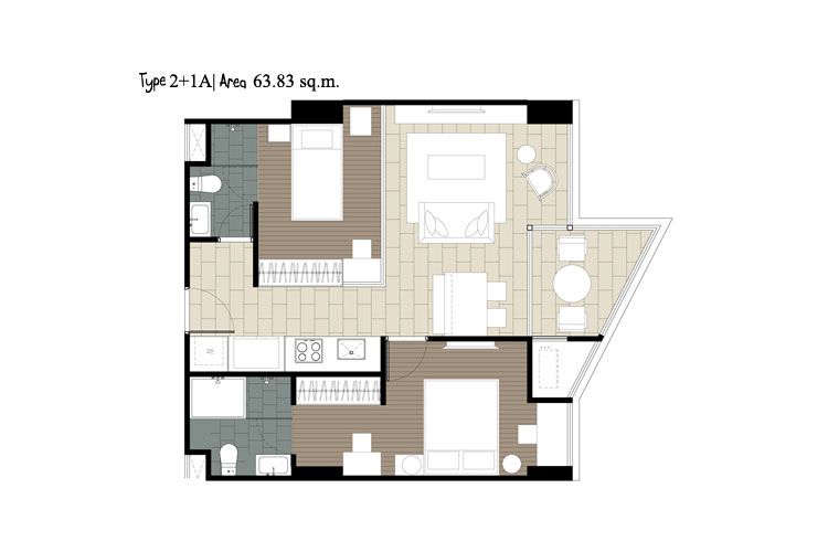 2 Bedroom ในโครงการ ไซมิส ราชครู, ภาพที่ 4