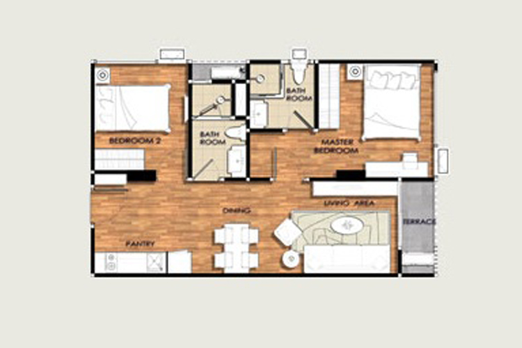 2 Bedroom Type A ในโครงการ เมย์แฟร์ เพลส สุขุมวิท 64, ภาพที่ 4
