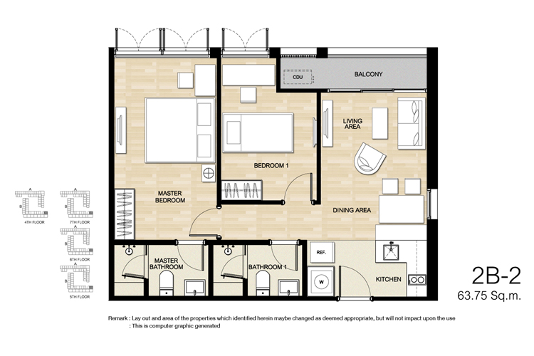 2 Bedroom ในโครงการ ฮาสุ เฮาส์, ภาพที่ 4