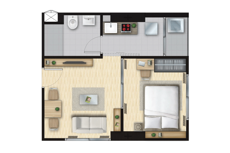 1 Bedroom ในโครงการ เดอะ เบลล่า คอนโด พระราม 2, ภาพที่ 4