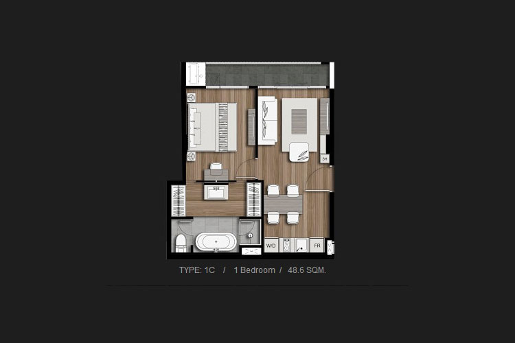 1 Bedroom ในโครงการ คลาส หลังสวน, ภาพที่ 4