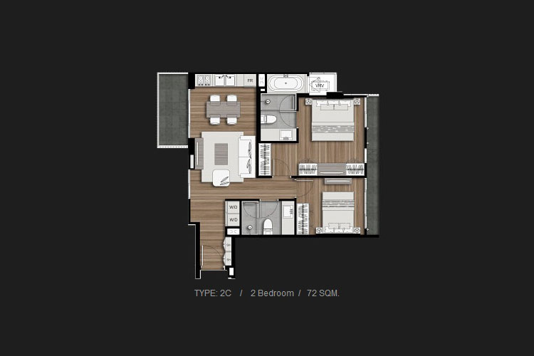 2 Bedroom ในโครงการ คลาส หลังสวน, ภาพที่ 4