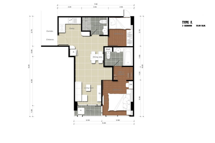 2 Bedroom ในโครงการ เลอ โคเต้ ทองหล่อ 8, ภาพที่ 4