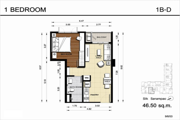 1 Bedroom ในโครงการ ซิลค์ สนามเป้า, ภาพที่ 4