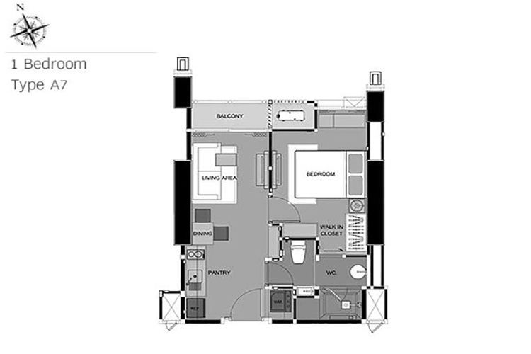 1 Bedroom ในโครงการ ริทึ่ม พหล-อารีย์, ภาพที่ 4