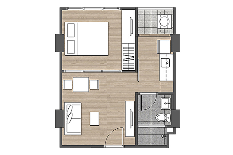 1 Bedroom ในโครงการ ดีมูระ รัชโยธิน, ภาพที่ 4