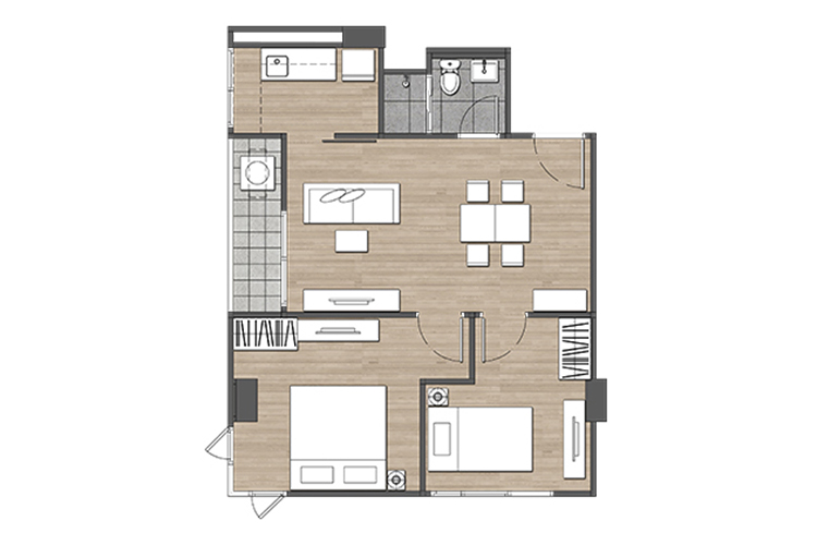 2 Bedroom ในโครงการ ดีมูระ รัชโยธิน, ภาพที่ 4