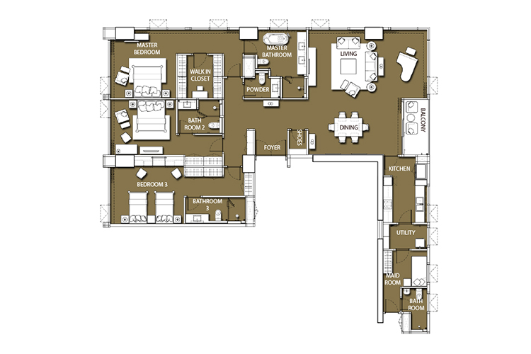 3 Bedroom ในโครงการ สินธร เรสซิเดนซ์, ภาพที่ 4