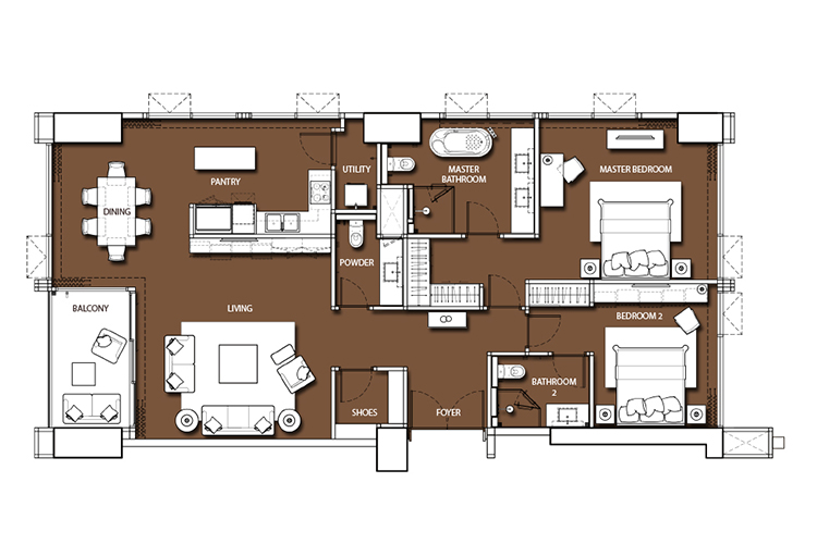 2 Bedroom ในโครงการ สินธร เรสซิเดนซ์, ภาพที่ 4