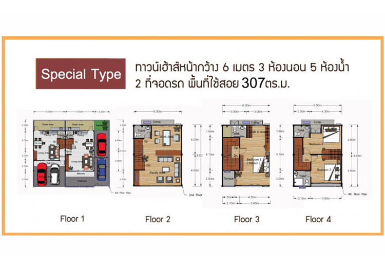ทาวน์โฮมสี่ชั้น ในโครงการ ฮอล์ลมาร์ค สุขุมวิท 54, ภาพที่ 4