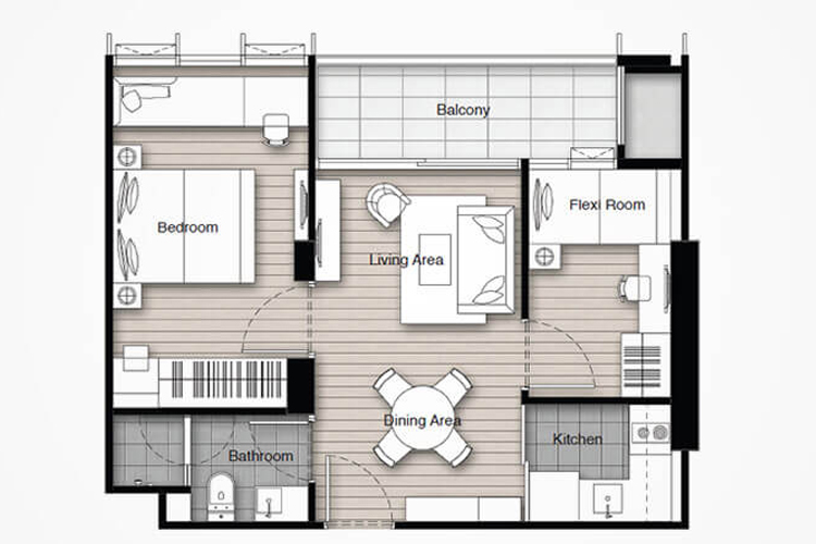 Flexi Room (ขายแล้ว) ในโครงการ วิสซ์ดอม คอนเนค สุขุมวิท, ภาพที่ 4