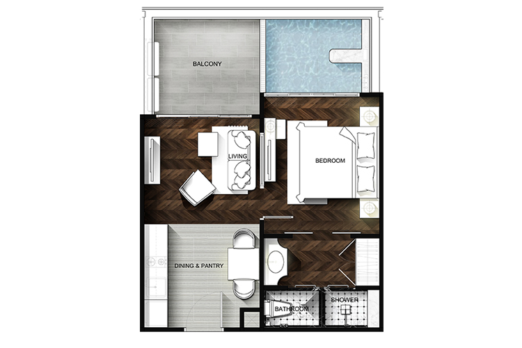 1 Bedroom Pool  ในโครงการ แกรนด์ ฟลอริด้า บีชฟร้อนท์ คอนโด รีสอร์ท, ภาพที่ 4