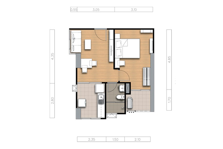 1 Bedroom ในโครงการ ศุภาลัย ซิตี้ รีสอร์ท ชลบุรี, ภาพที่ 4